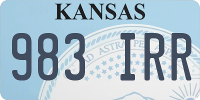 KS license plate 983IRR