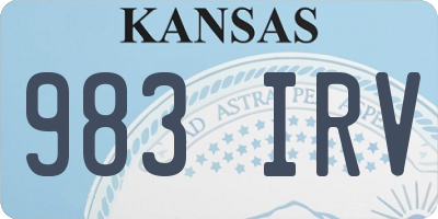 KS license plate 983IRV