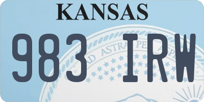 KS license plate 983IRW