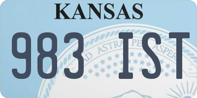 KS license plate 983IST
