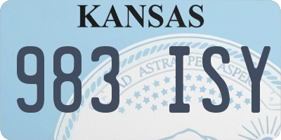 KS license plate 983ISY