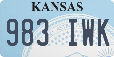 KS license plate 983IWK