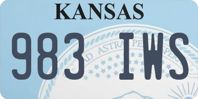 KS license plate 983IWS
