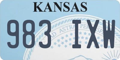 KS license plate 983IXW