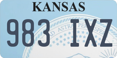 KS license plate 983IXZ