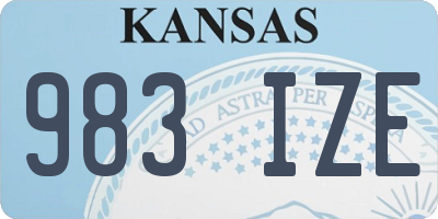 KS license plate 983IZE