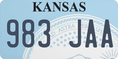 KS license plate 983JAA