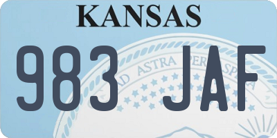 KS license plate 983JAF