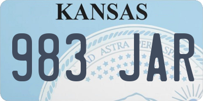 KS license plate 983JAR