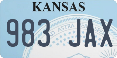 KS license plate 983JAX