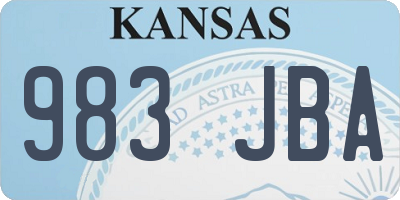 KS license plate 983JBA