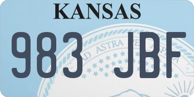 KS license plate 983JBF