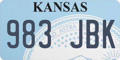 KS license plate 983JBK