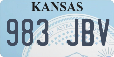 KS license plate 983JBV
