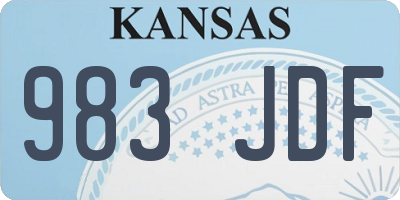 KS license plate 983JDF