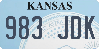 KS license plate 983JDK