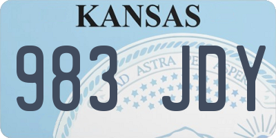 KS license plate 983JDY
