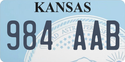 KS license plate 984AAB