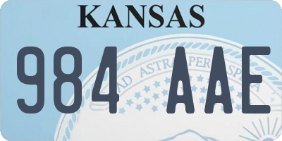 KS license plate 984AAE