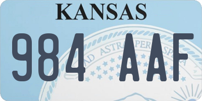 KS license plate 984AAF