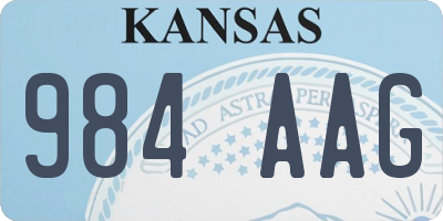 KS license plate 984AAG