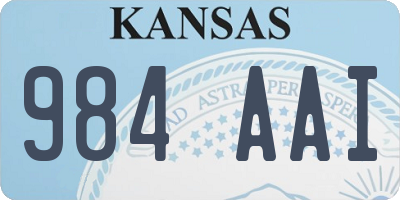 KS license plate 984AAI