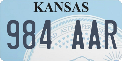 KS license plate 984AAR