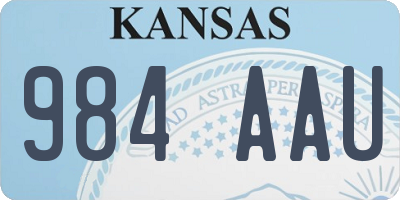 KS license plate 984AAU