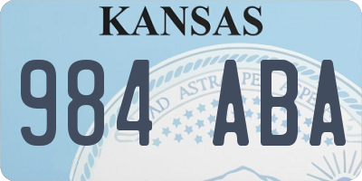 KS license plate 984ABA