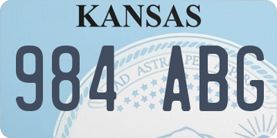 KS license plate 984ABG
