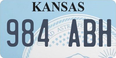 KS license plate 984ABH