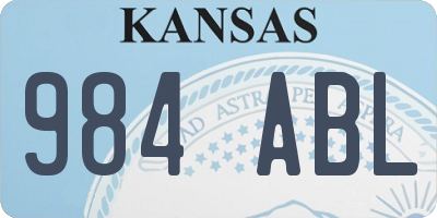 KS license plate 984ABL
