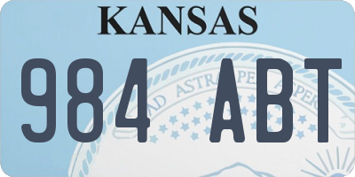 KS license plate 984ABT
