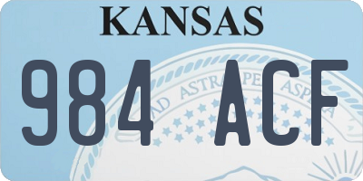 KS license plate 984ACF