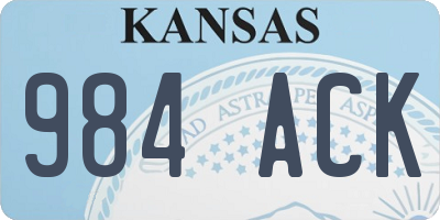 KS license plate 984ACK