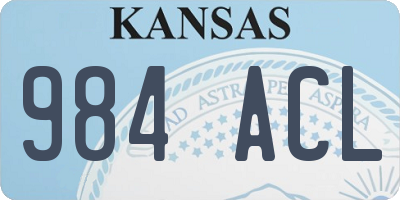 KS license plate 984ACL
