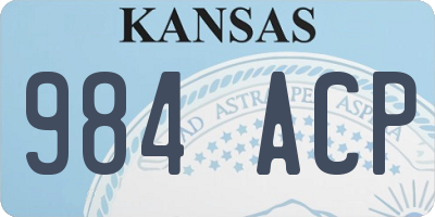 KS license plate 984ACP