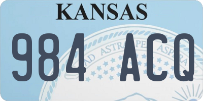 KS license plate 984ACQ