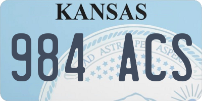 KS license plate 984ACS