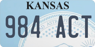 KS license plate 984ACT