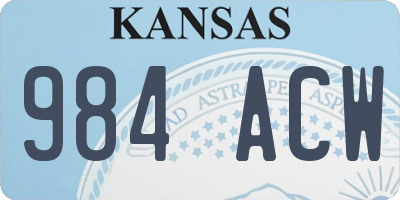 KS license plate 984ACW