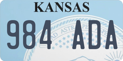 KS license plate 984ADA