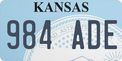 KS license plate 984ADE
