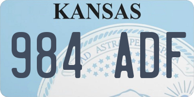 KS license plate 984ADF