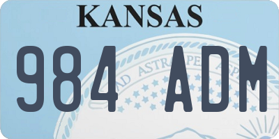 KS license plate 984ADM