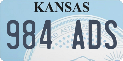 KS license plate 984ADS