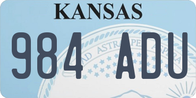 KS license plate 984ADU