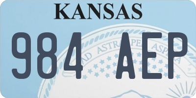 KS license plate 984AEP