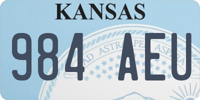 KS license plate 984AEU