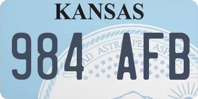 KS license plate 984AFB
